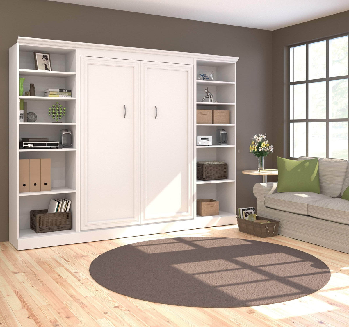 Modubox Versatile Full Murphy Wall Bed and 2 Storage Units, image 2