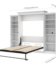 Modubox Versatile Queen Murphy Bed and 2 Storage Units (115”) White, image 9