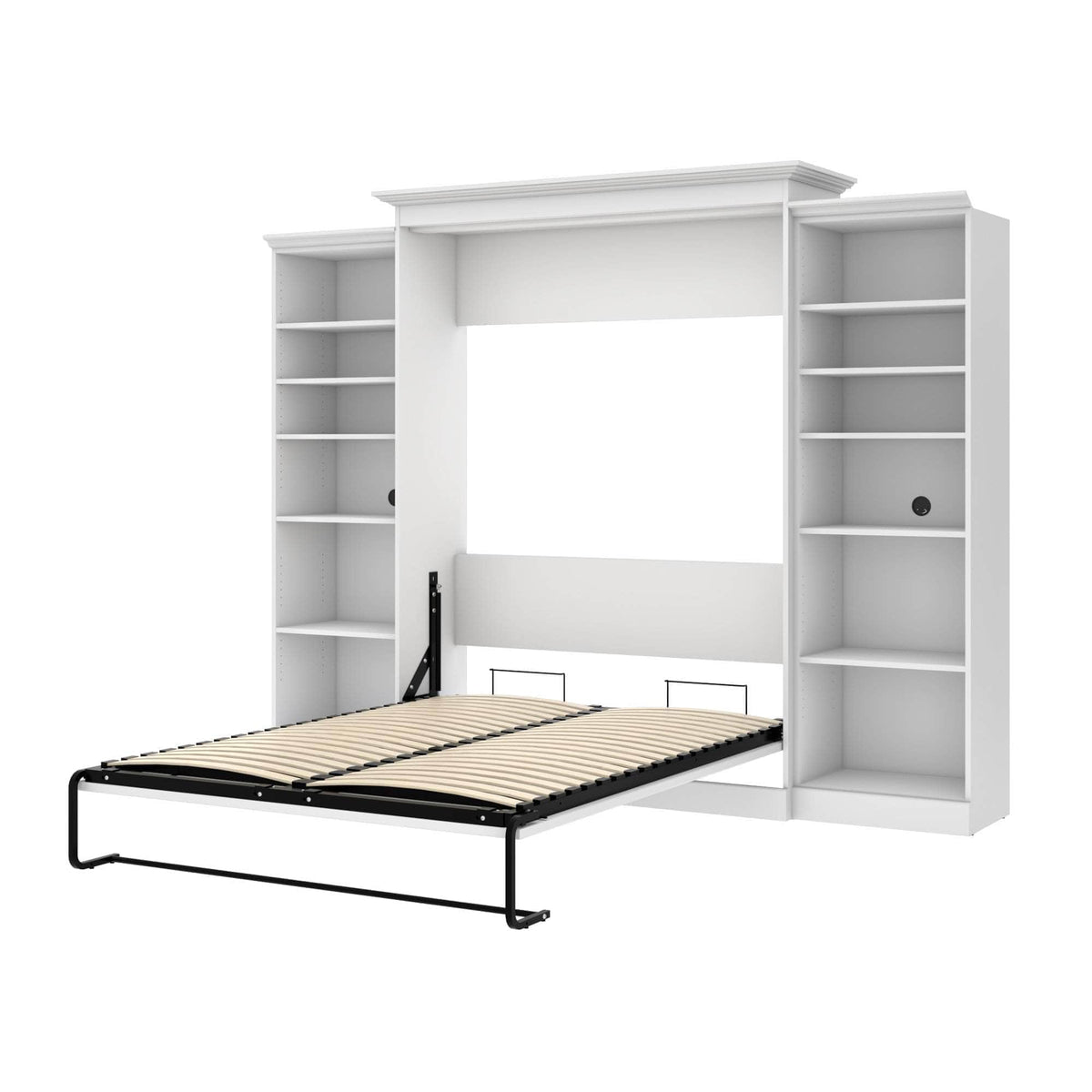 Modubox Versatile Queen Murphy Bed and 2 Storage Units (115”) White, image 4