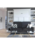 Modubox Versatile Queen Murphy Wall Bed, 2 Storage Units and a Sofa (115“) White, image 2