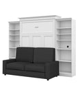 Modubox Versatile Queen Murphy Wall Bed, 2 Storage Units and a Sofa (115“) White, image 3