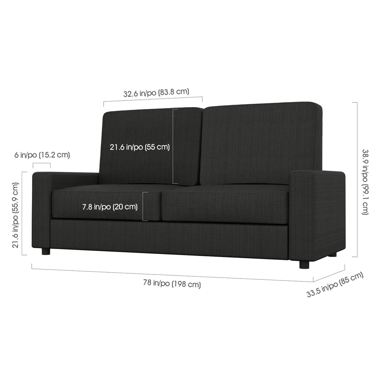 Modubox Versatile Queen Murphy Wall Bed, 2 Storage Units and a Sofa (115“) White, image 8