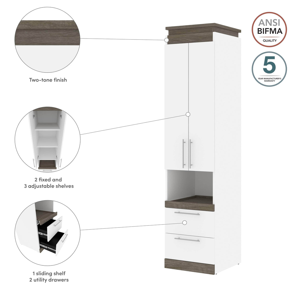 Modubox Orion 20"W Storage Cabinet with Pull Out Shelf, image 8