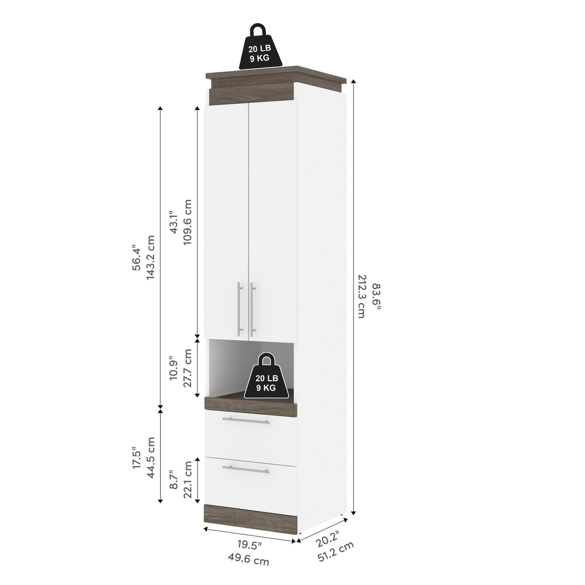 Modubox Orion 20"W Storage Cabinet with Pull Out Shelf, image 10