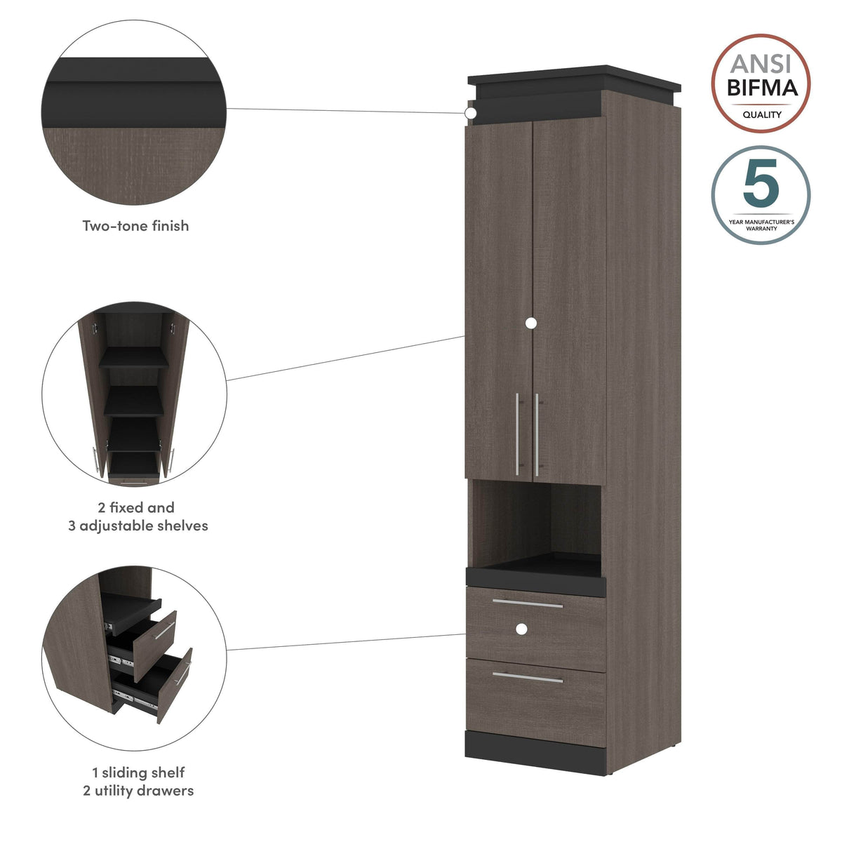 Modubox Orion 20"W Storage Cabinet with Pull Out Shelf, image 20