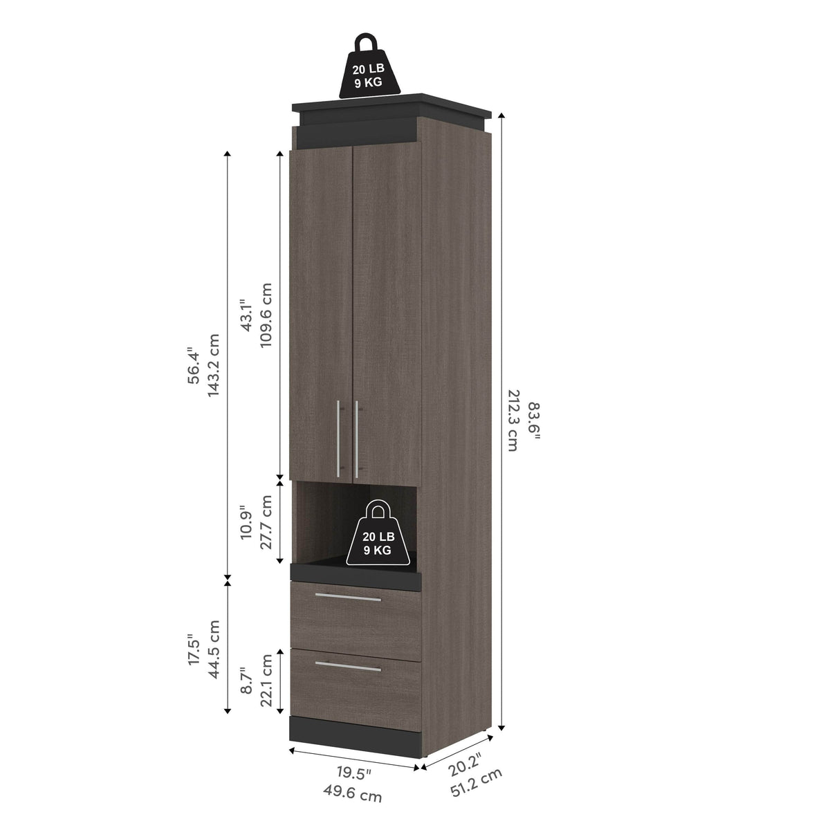 Modubox Orion 20"W Storage Cabinet with Pull Out Shelf, image 22