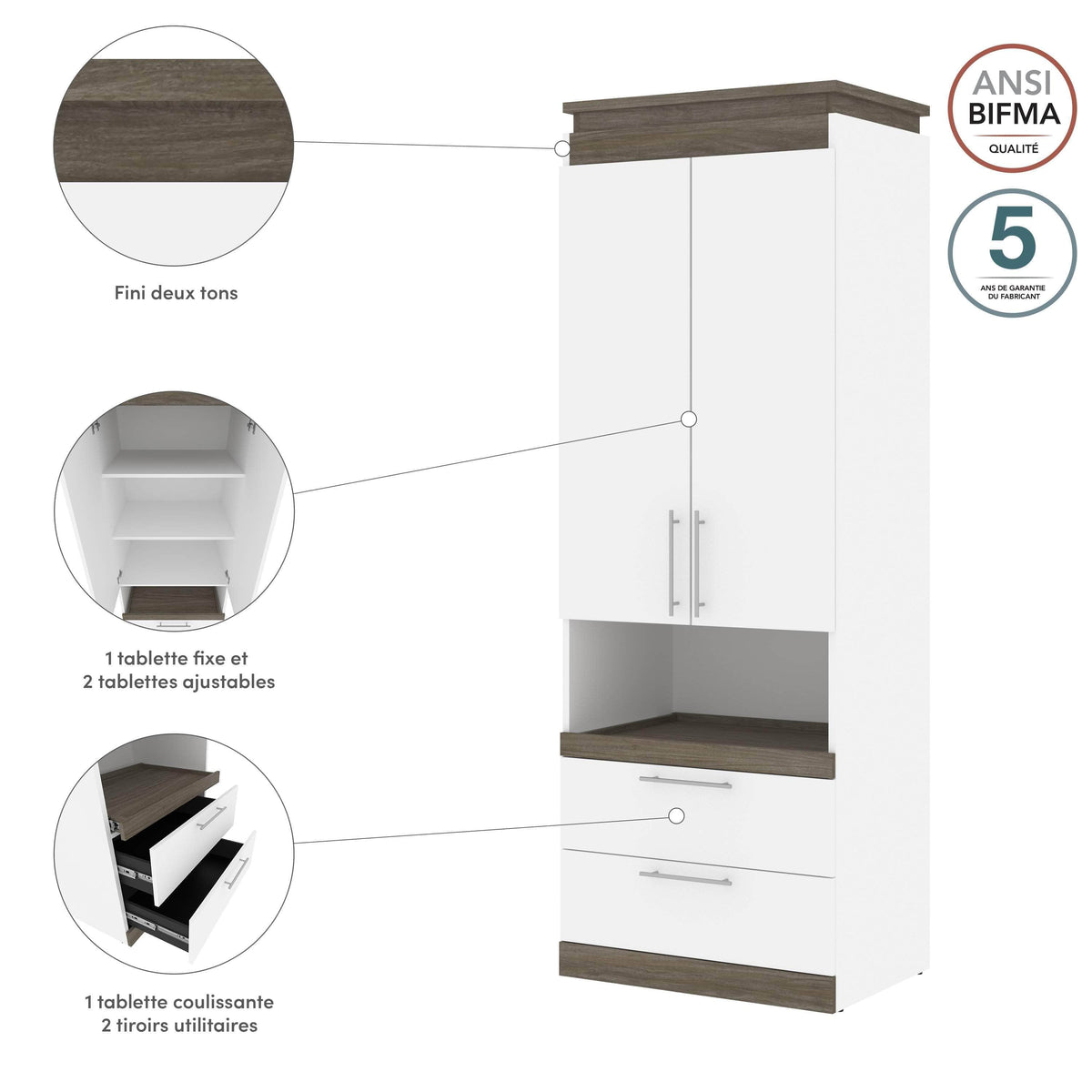 Modubox Orion 30"W Storage Cabinet with Pull Out Shelf, image 8