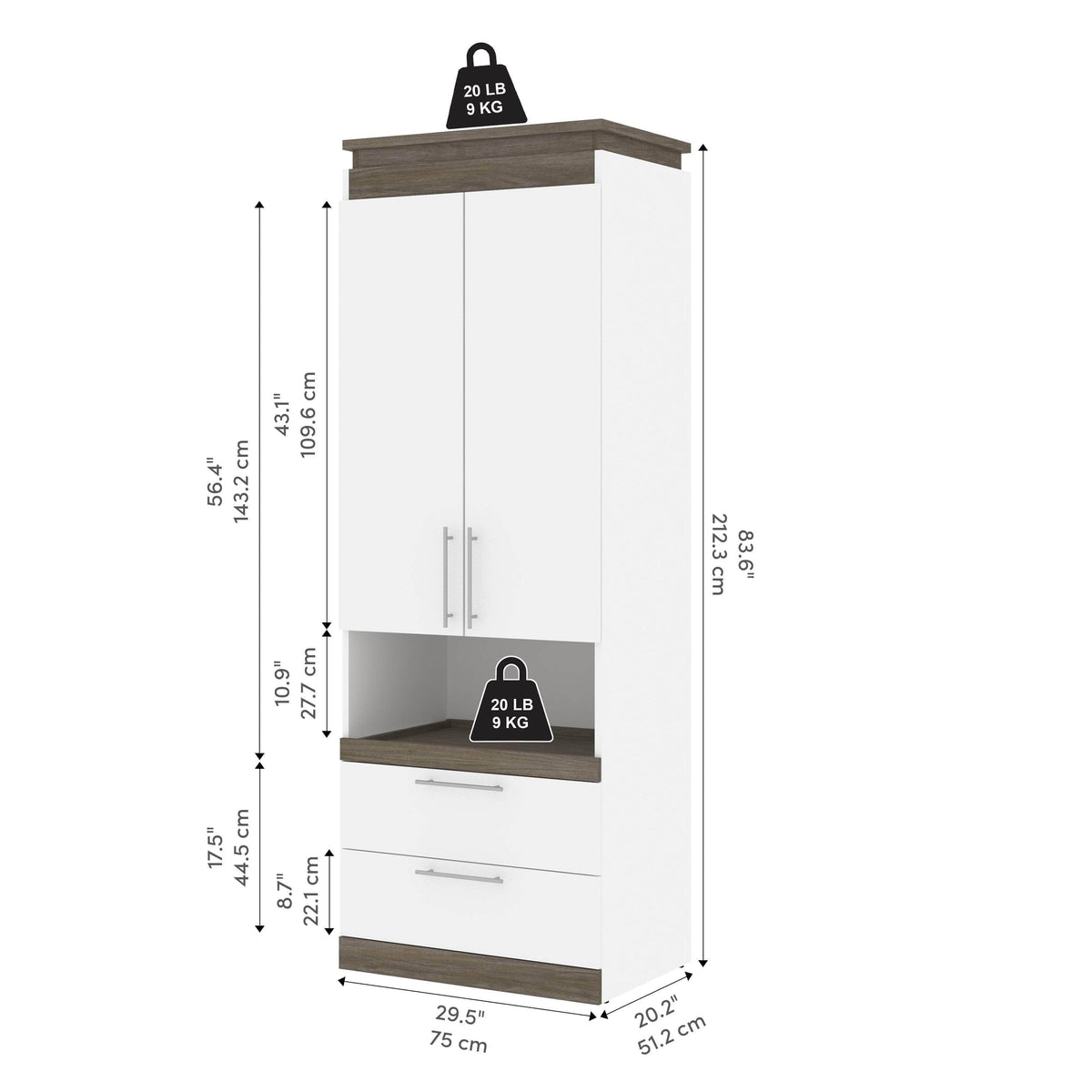 Modubox Orion 30"W Storage Cabinet with Pull Out Shelf, image 10