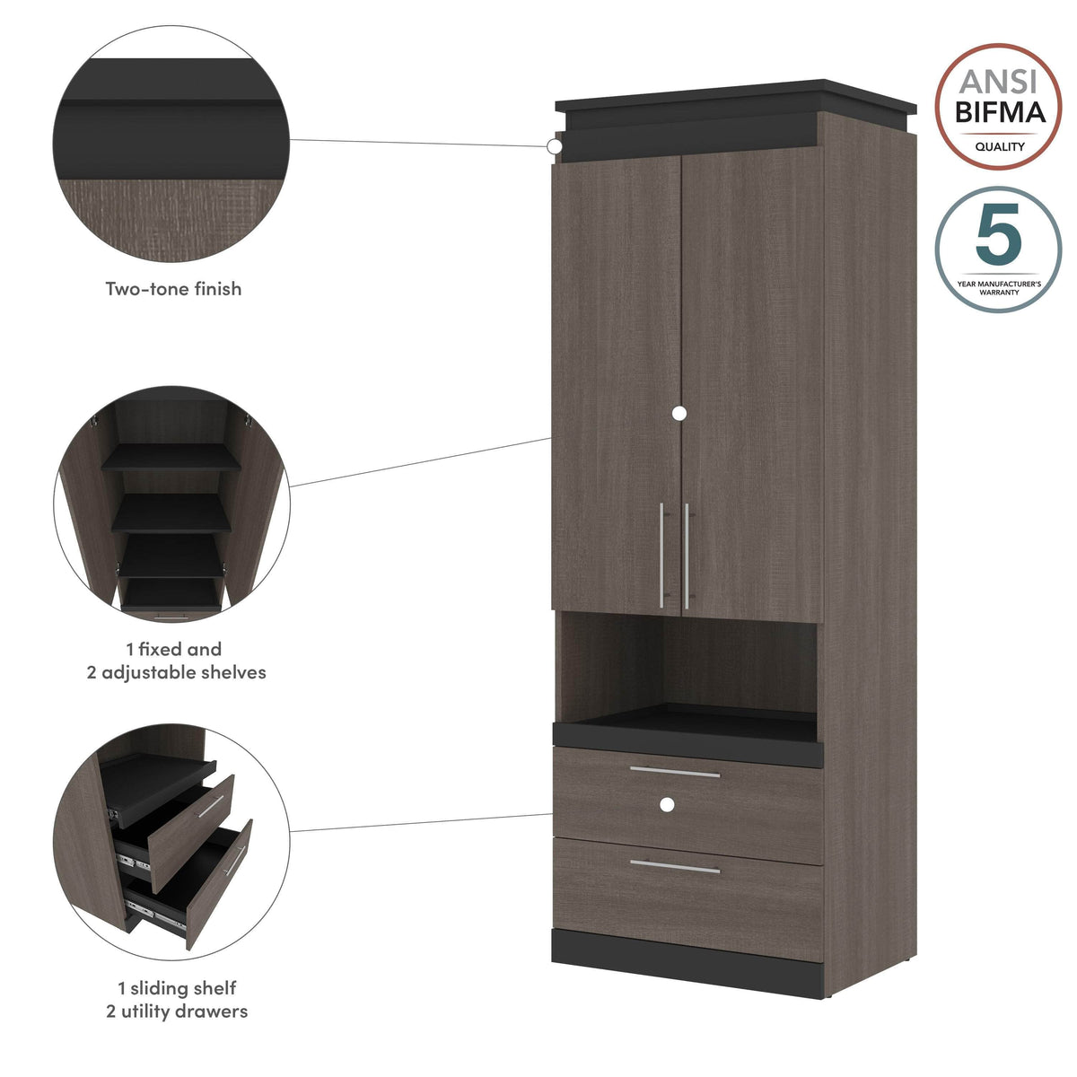 Modubox Orion 30"W Storage Cabinet with Pull Out Shelf, image 21