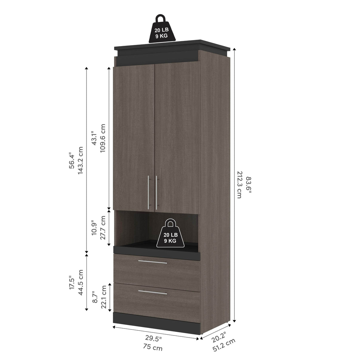 Modubox Orion 30"W Storage Cabinet with Pull Out Shelf, image 22