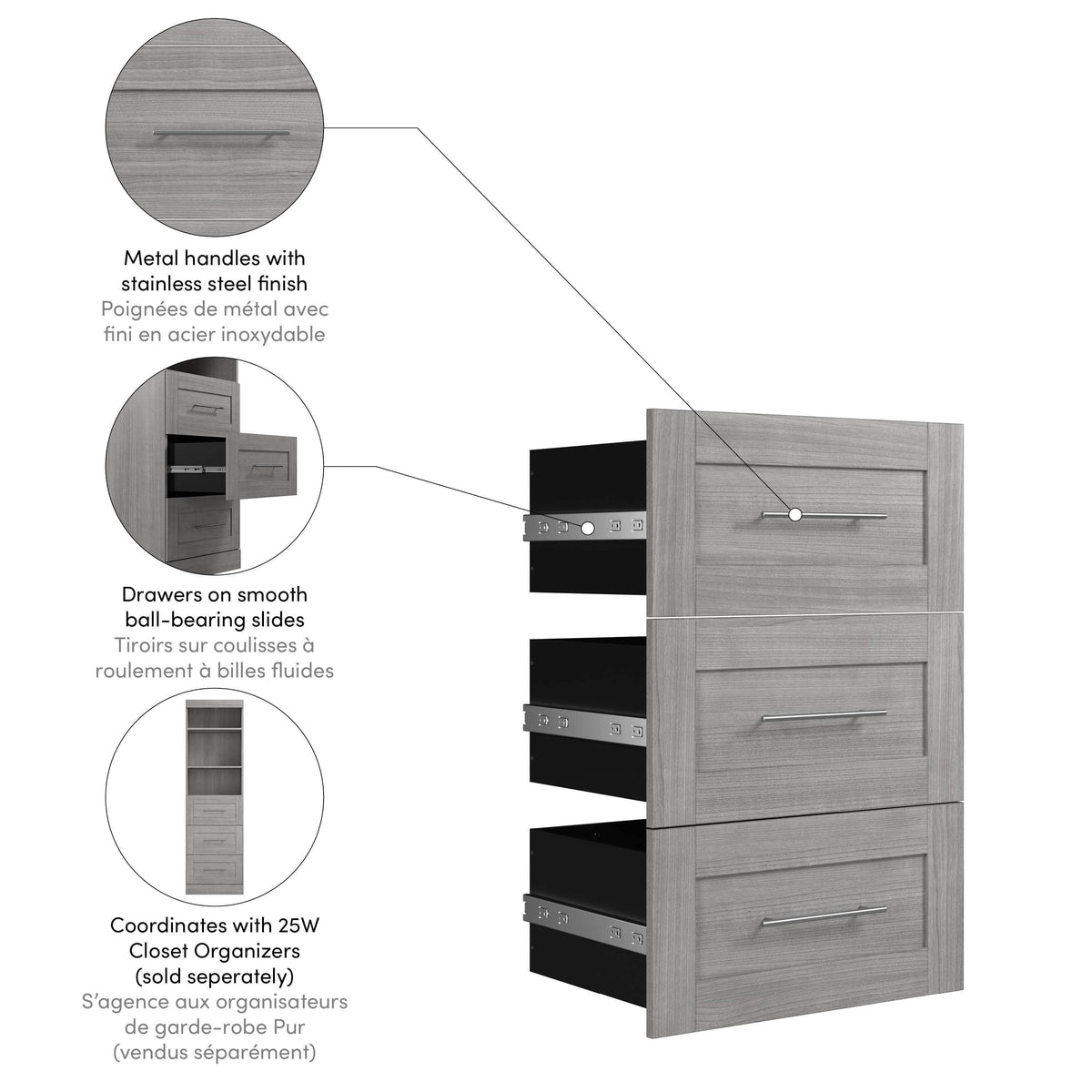 Modubox Pur 3 Drawer Set for Pur 25W Storage Unit, image 8