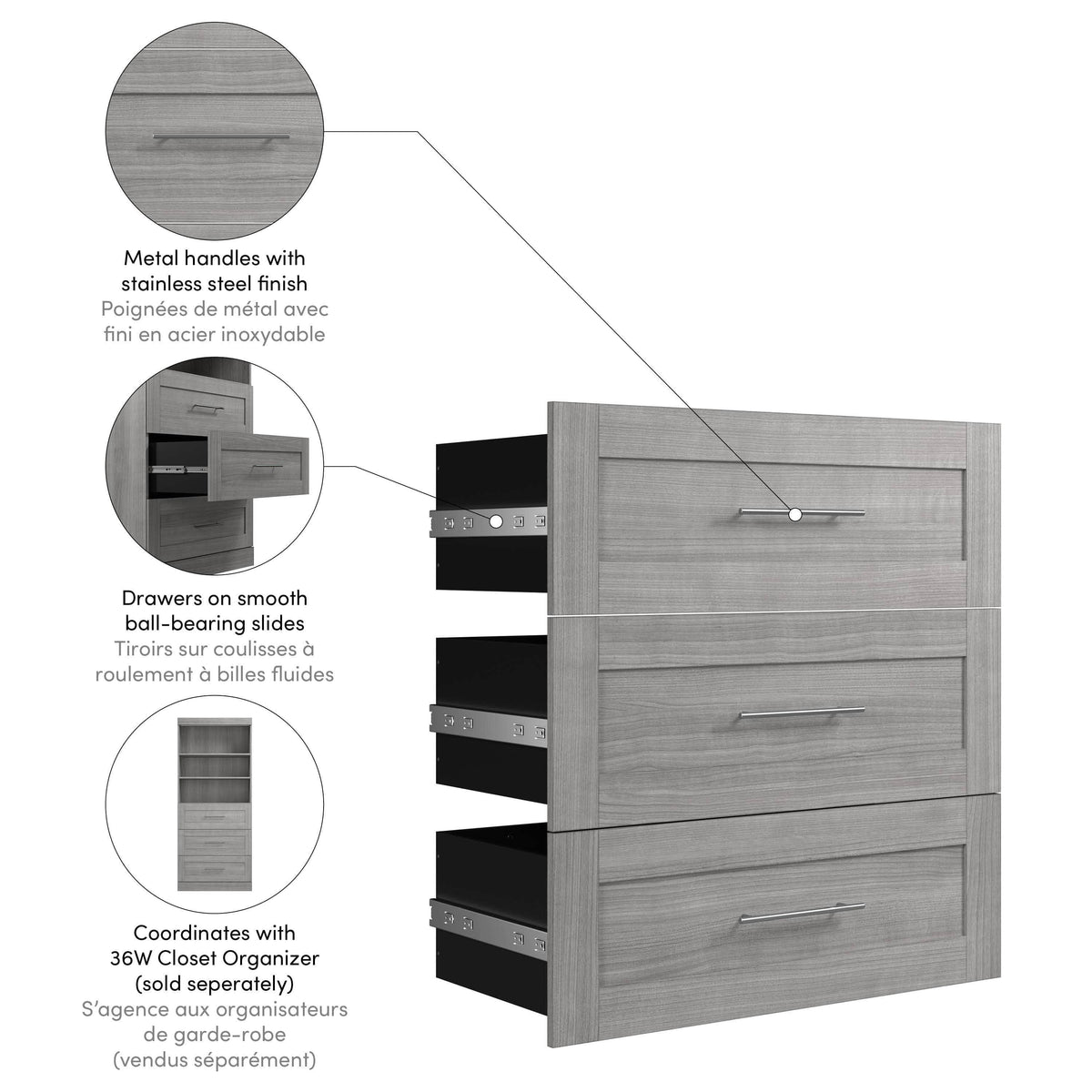 Modubox Pur 3 Drawer Set for Pur 36W Closet Organizer, image 14