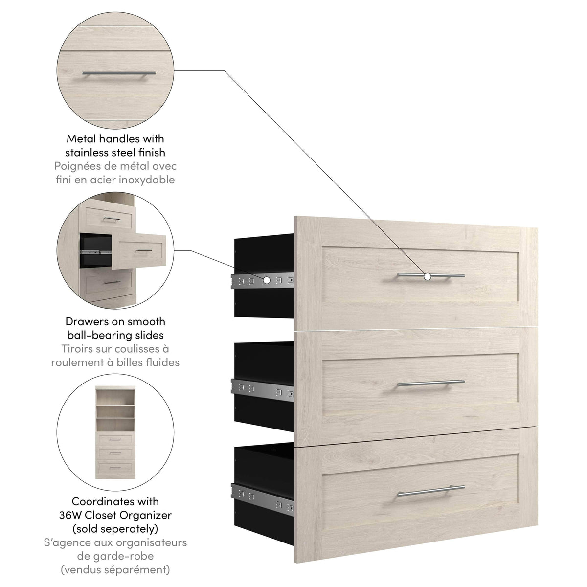 Modubox Pur 3 Drawer Set for Pur 36W Closet Organizer, image 22