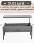 Aosom 39 Inch Modern Rectangular Lift Top Coffee Table with Storage, image 12