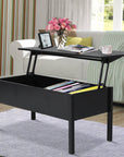 Aosom 39 Inch Modern Rectangular Lift Top Coffee Table with Storage, image 13