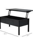 Aosom 39 Inch Modern Rectangular Lift Top Coffee Table with Storage, image 15