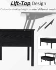 Aosom 39 Inch Modern Rectangular Lift Top Coffee Table with Storage, image 16