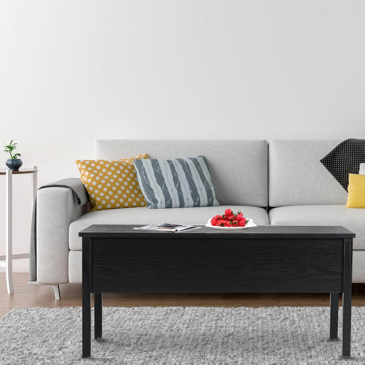 Aosom 39 Inch Modern Rectangular Lift Top Coffee Table with Storage, image 19