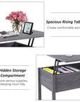 Aosom 39 Inch Modern Rectangular Lift Top Coffee Table with Storage, image 5