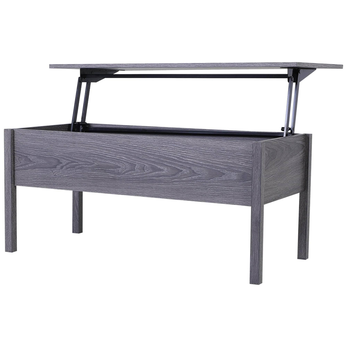 Aosom 39 Inch Modern Rectangular Lift Top Coffee Table with Storage, image 7