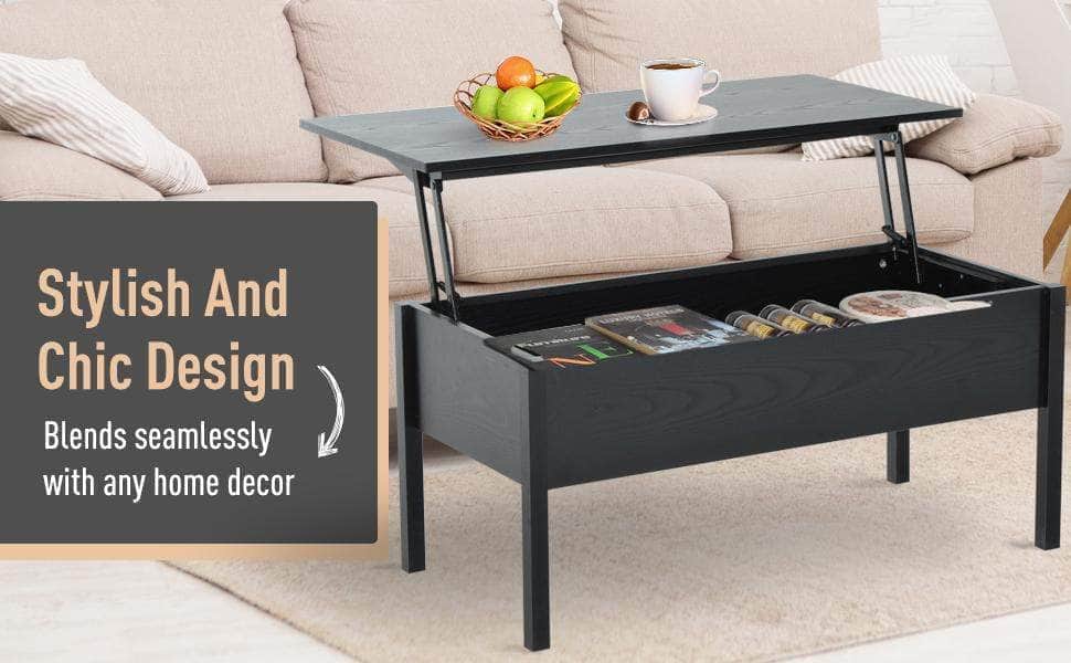 Aosom 39 Inch Modern Rectangular Lift Top Coffee Table with Storage, image 26