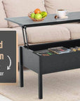 Aosom 39 Inch Modern Rectangular Lift Top Coffee Table with Storage, image 26
