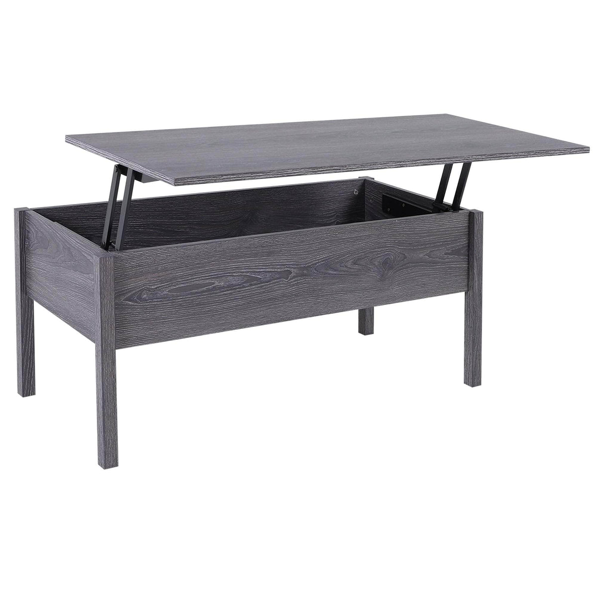 Aosom 39 Inch Modern Rectangular Lift Top Coffee Table with Storage, image 2