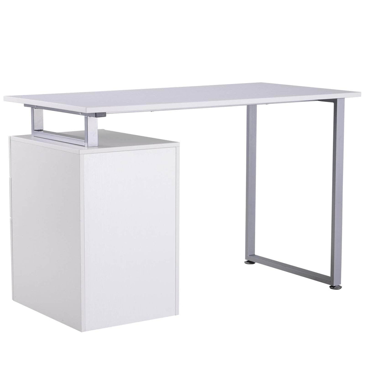 Aosom Industrial Style Office Computer Desk with Reversible 3 Drawer Filing Cabinet, image 14