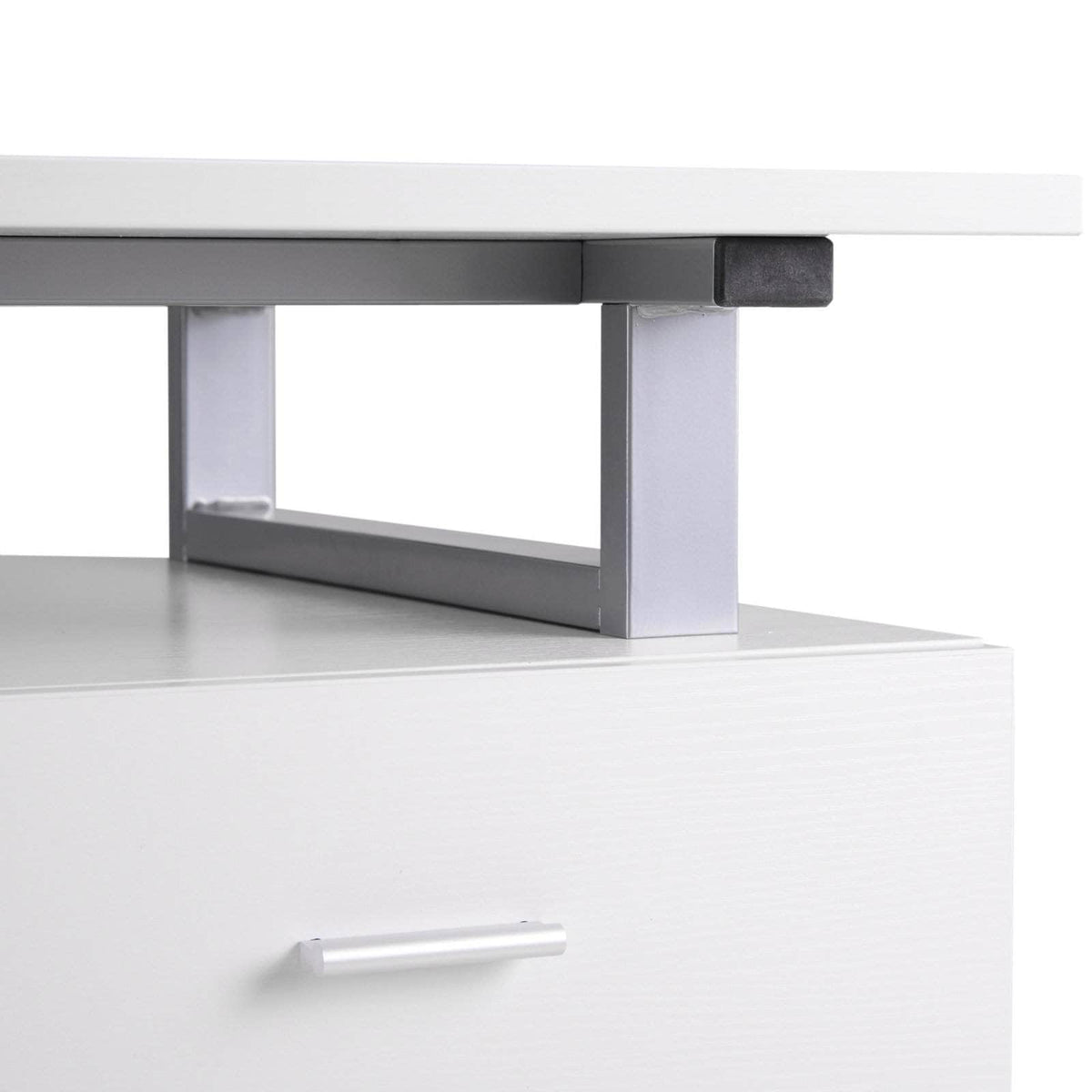 Aosom Industrial Style Office Computer Desk with Reversible 3 Drawer Filing Cabinet, image 15