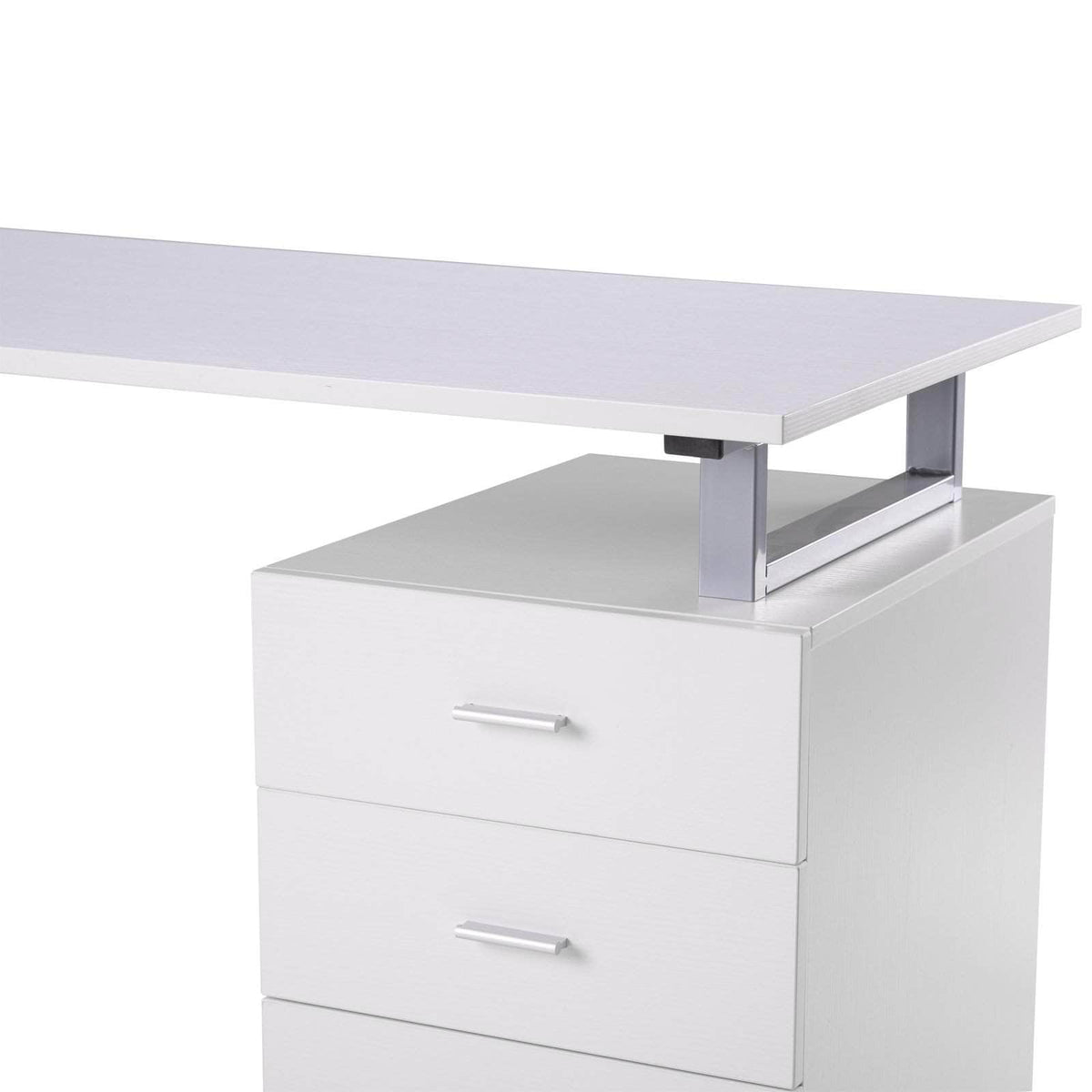 Aosom Industrial Style Office Computer Desk with Reversible 3 Drawer Filing Cabinet, image 16