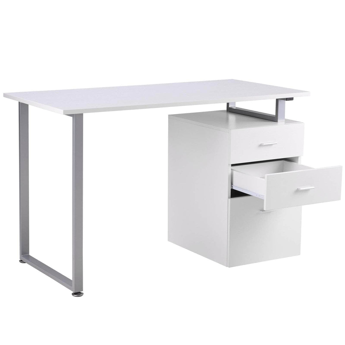 Aosom Industrial Style Office Computer Desk with Reversible 3 Drawer Filing Cabinet, image 13