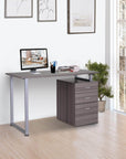 Aosom Industrial Style Office Computer Desk with Reversible 3 Drawer Filing Cabinet, image 1