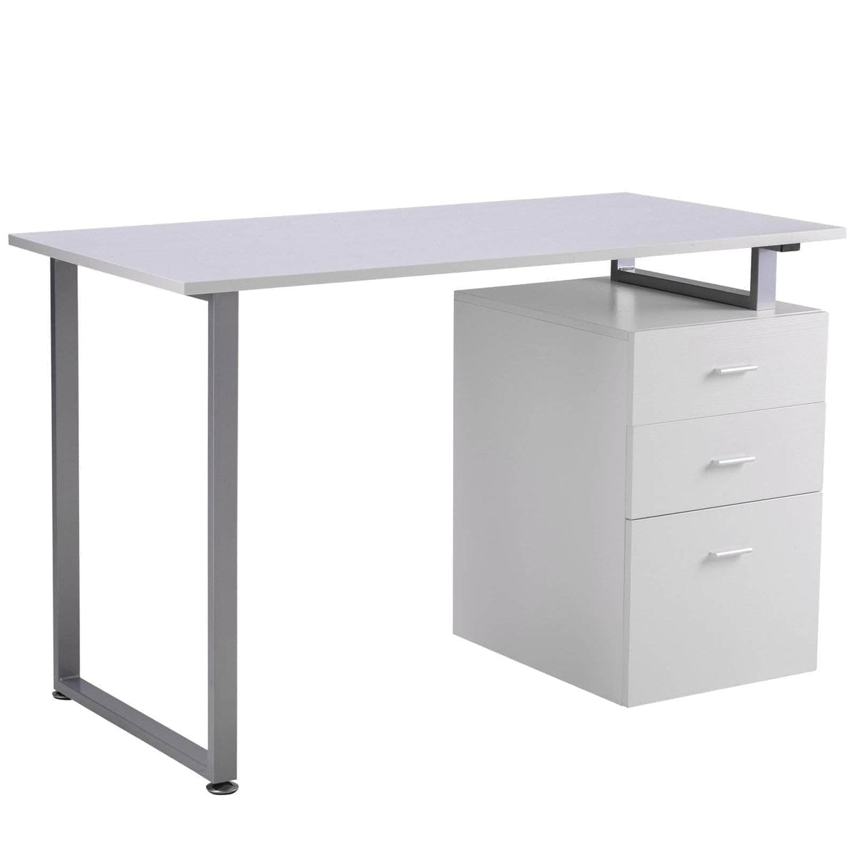 Aosom Industrial Style Office Computer Desk with Reversible 3 Drawer Filing Cabinet, image 10