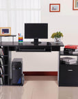 Aosom 59.8 Inch Computer Laptop Desk with Drawer Shelf in Black, image 1