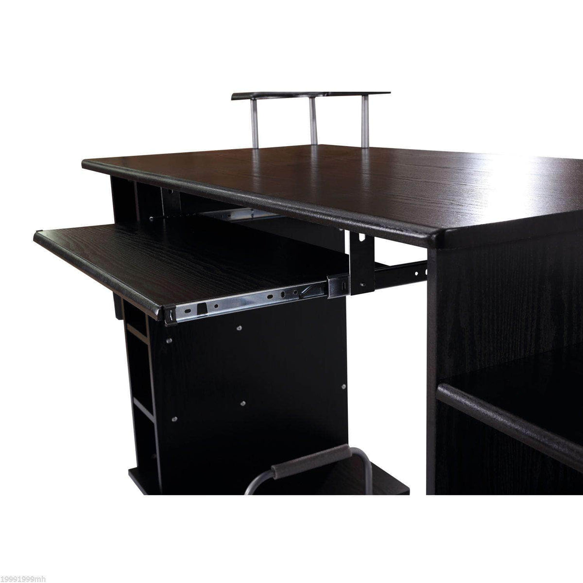 Aosom 59.8 Inch Computer Laptop Desk with Drawer Shelf in Black, image 7