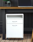 Aosom 24 Inch Rolling Mobile File Cabinet with Drawer and Shelf in White, image 1