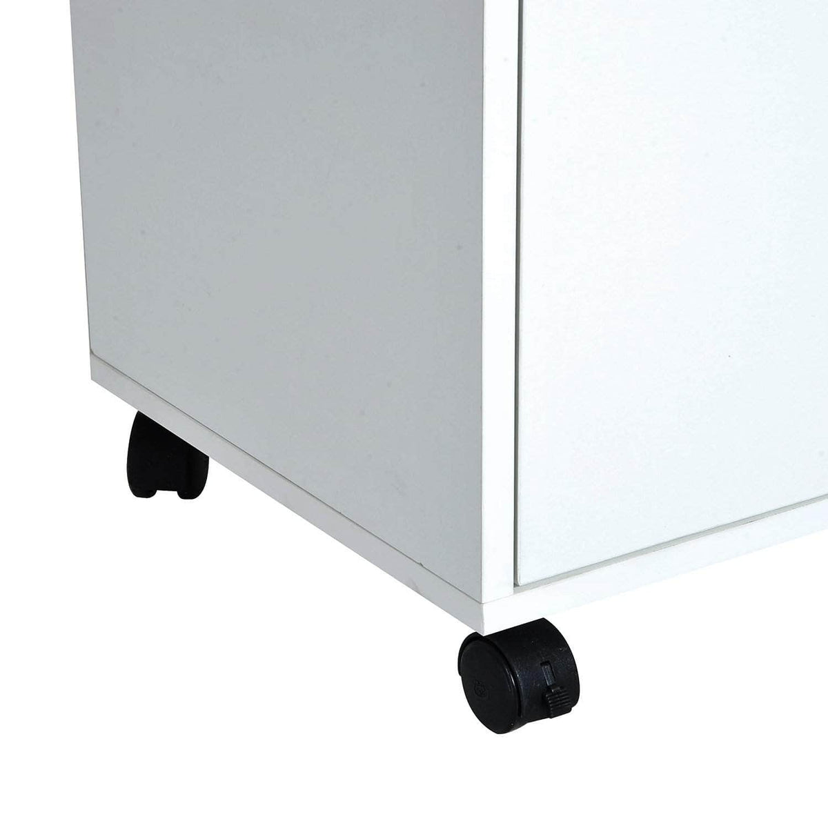 Aosom 24 Inch Rolling Mobile File Cabinet with Drawer and Shelf in White, image 8