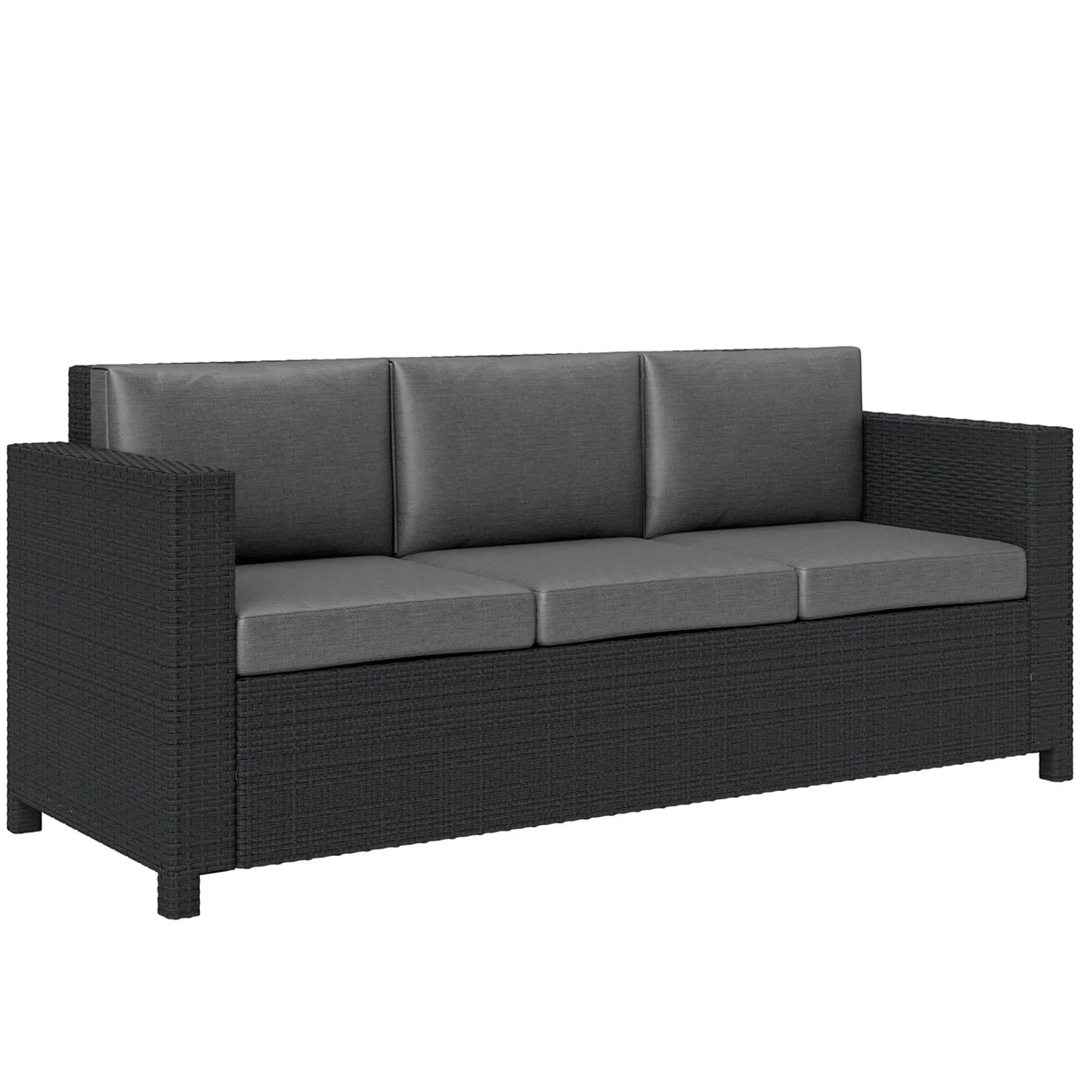 Aosom 72.8" Outdoor Patio Deluxe 3 Seat Rattan Wicker Sofa, image 11