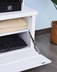 Aosom Entryway Coat and Shoe Hall Tree with Storage Cupboard Bench in White, image 4
