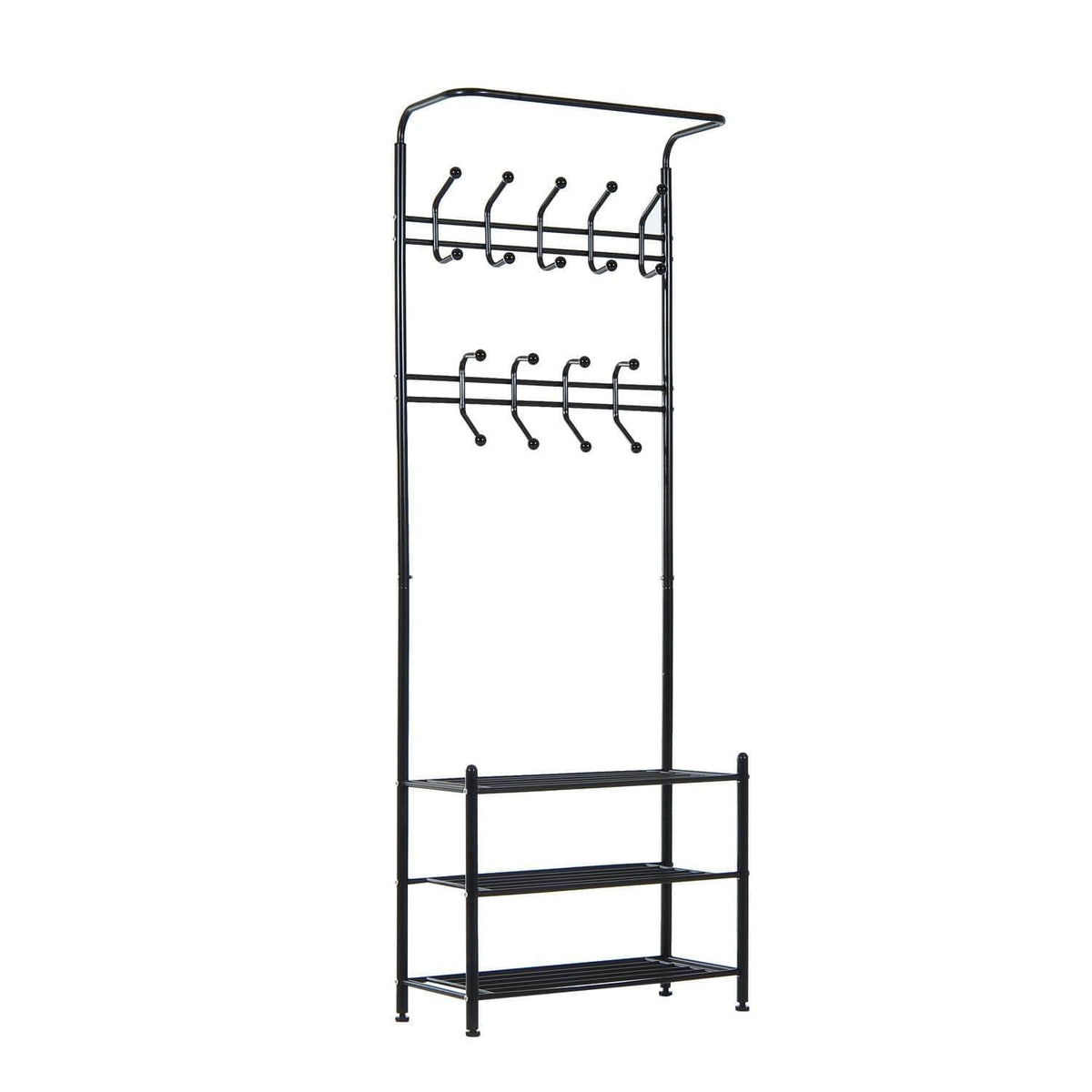 Aosom Entryway Heavy Duty Metal Coat and Shoe Rack Hall Tree, image 14