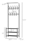 Aosom Entryway Heavy Duty Metal Coat and Shoe Rack Hall Tree, image 15