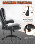 Aosom High Back Heated Massage Swivel Executive Office Chair in Faux Leather, image 5