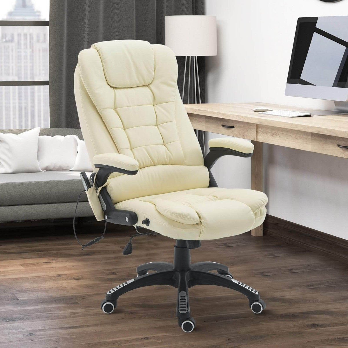 Aosom High Back Heated Massage Swivel Executive Office Chair in Faux Leather, image 23