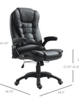 Aosom High Back Heated Massage Swivel Executive Office Chair in Faux Leather, image 3