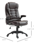 Aosom High Back Heated Massage Swivel Executive Office Chair in Faux Leather, image 16