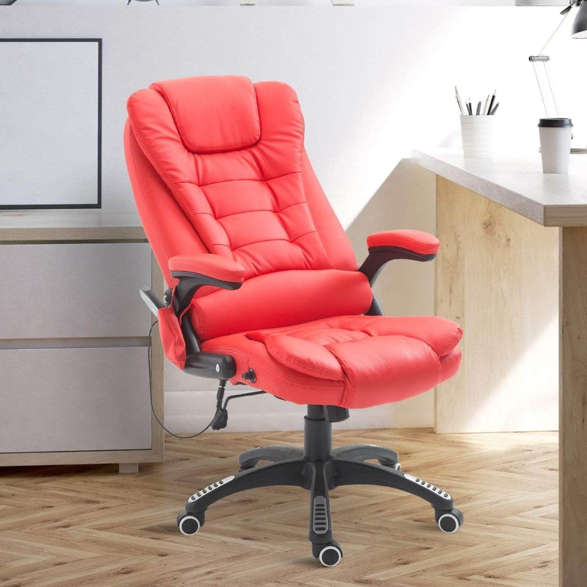 Aosom High Back Heated Massage Swivel Executive Office Chair in Faux Leather, image 31