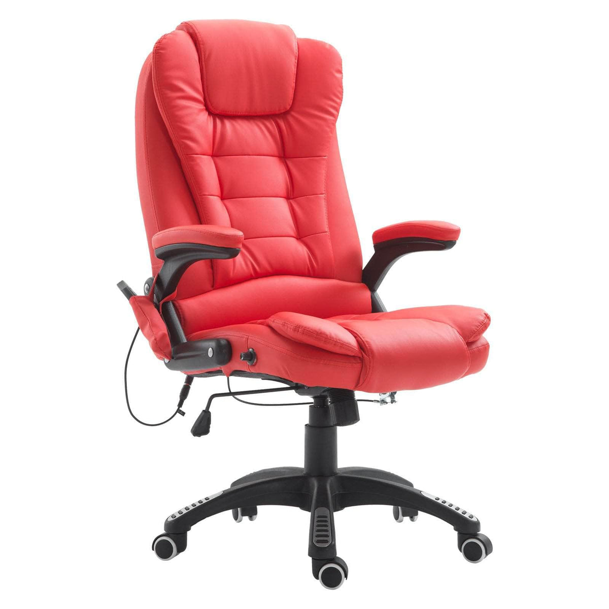 Aosom High Back Heated Massage Swivel Executive Office Chair in Faux Leather, image 39