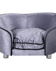 Aosom Plush Fabric Elevated Small Dog Sofa Bed in Silver Grey, image 5