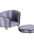 Aosom Plush Fabric Elevated Small Dog Sofa Bed in Silver Grey, image 7