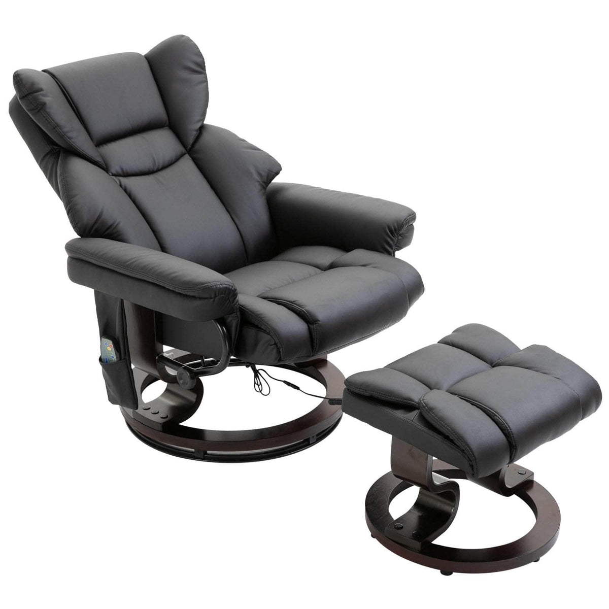 Aosom 10 Vibration Point Massage Reclining Chair and Ottoman in Faux Leather, image 11